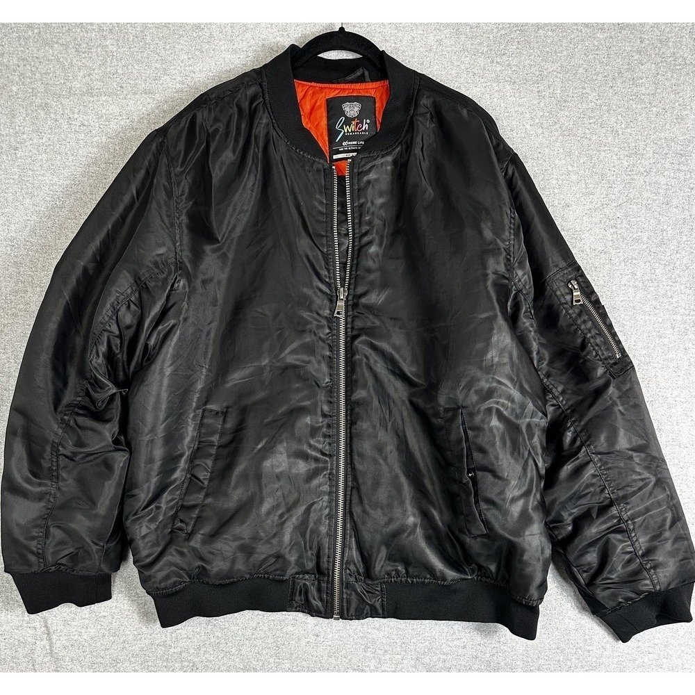Switch Remarkable Jacket Mens XL Black Quilted Bomber Full Zip Insulated Lined‎